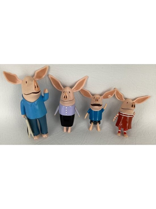 Spin Master Other - Olivia The Pig Family PVC Figure Bundle Lot Dad Newspaper Ian 2010 Spin Master